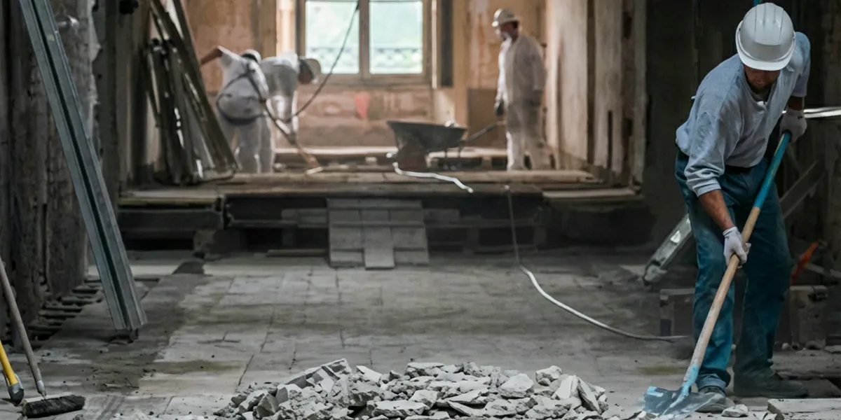fire damage restoration professionals performing structural cleanup and restoration after a fire in Denver, CO