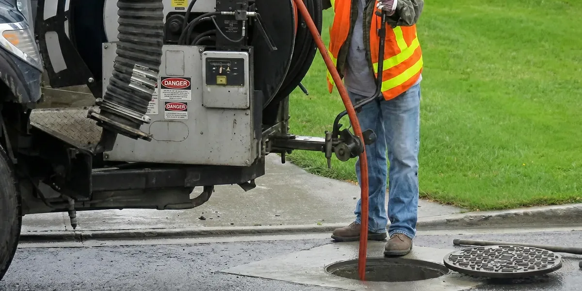 sewage clean up professionals using industrial equipment to remove contaminated wastewater in Denver, CO